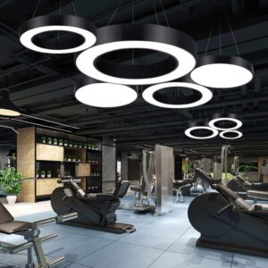AP1003 Smart Ring Pendent Light 25W Black Body Led Hanging Light| Best for office and Gym