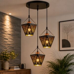 Modern Black Pendant Hanging Lamp – Tree Cut Design