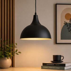 Medium Modern Black Metal Hanging Light