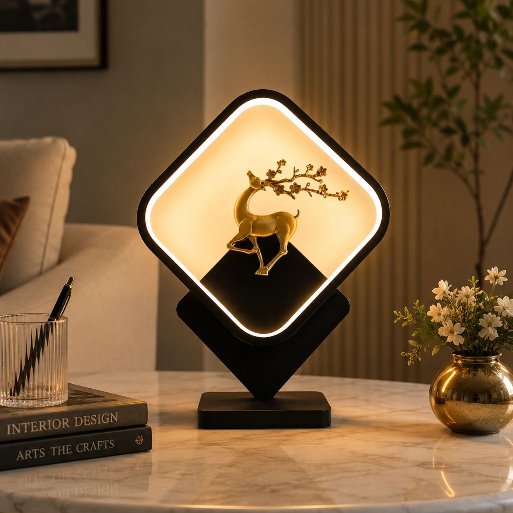Square Golden Reindeer Wall Lamp 12W - Image 3
